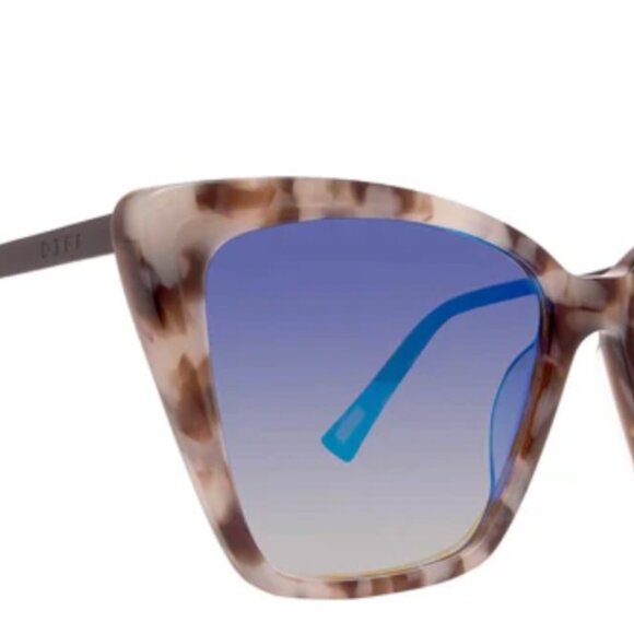 Diff Eyewear Becky II mocha tortoise navy flash gradient new with case Sunglass - Picture 6 of 6
